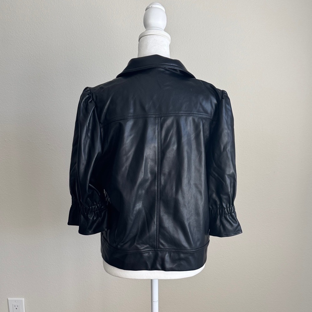 Elegant Black Leather Women's Jacket - Picture 4 of 6